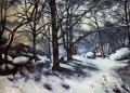 Nieve derritiéndose Fontainbleau Paul Cezanne